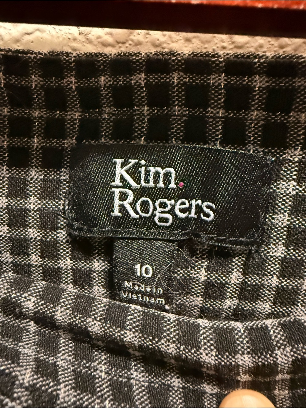 Kim Rogers Black & White Checked Slim Dress Stretchy Pull On Pants - Picture 2 of 4